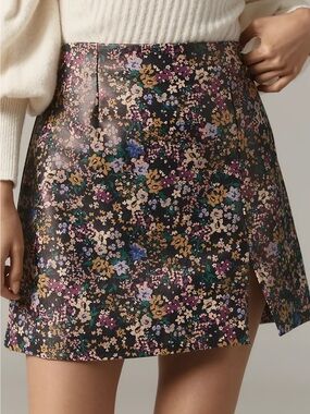 NWOT Maeve Anthropology Faux Leather Mini Skirt
